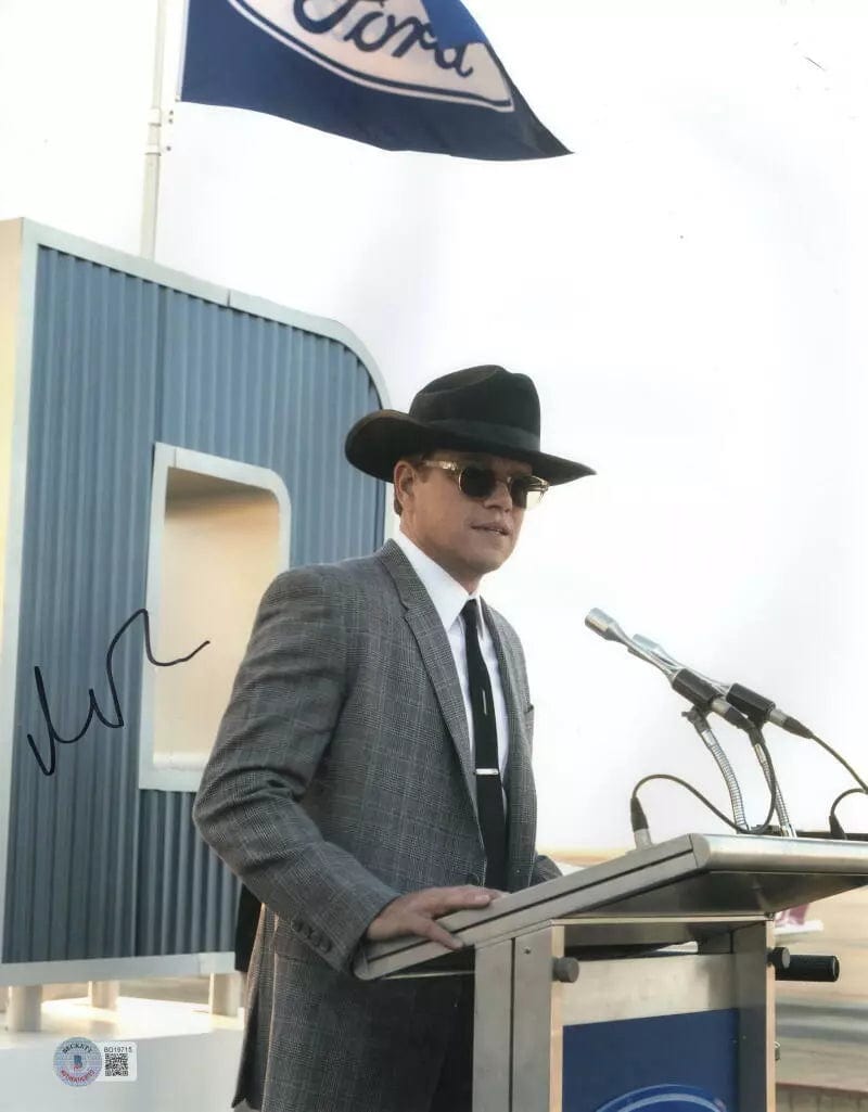 Matt Damon Signed 11x14 Photo from Ford V Ferrari Beckett COA