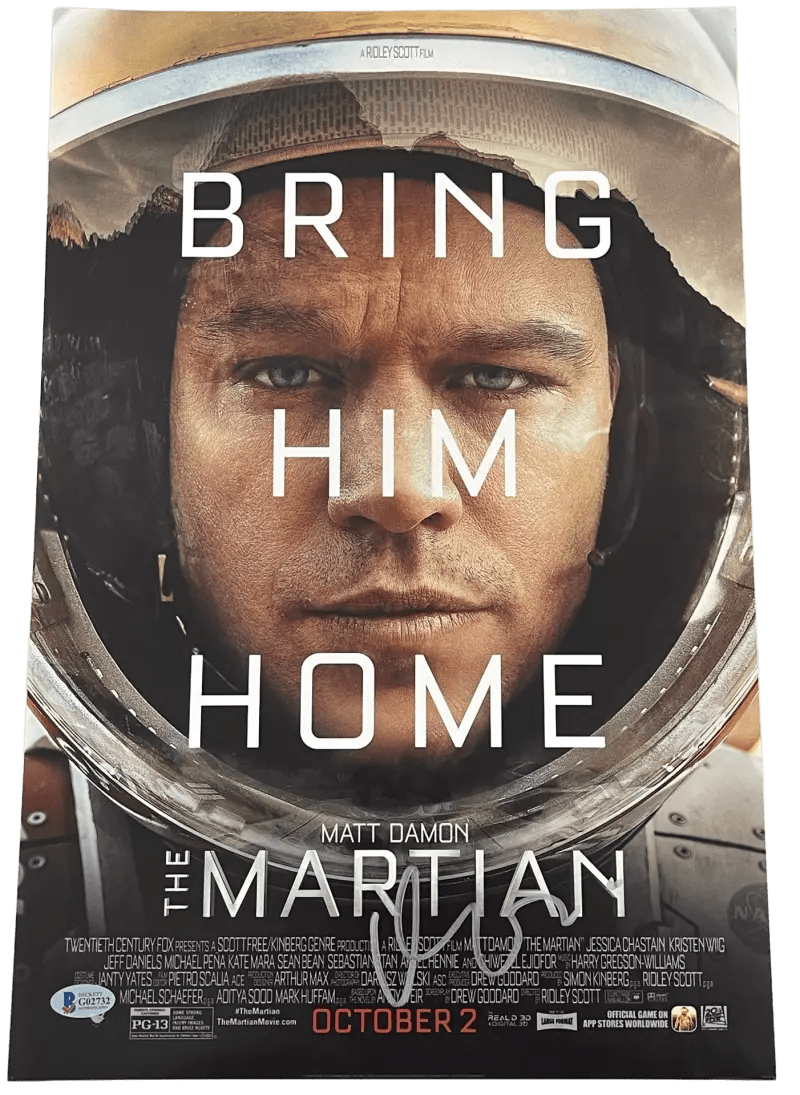 Matt Damon Signed 12x18 Photo from The Martian Beckett COA