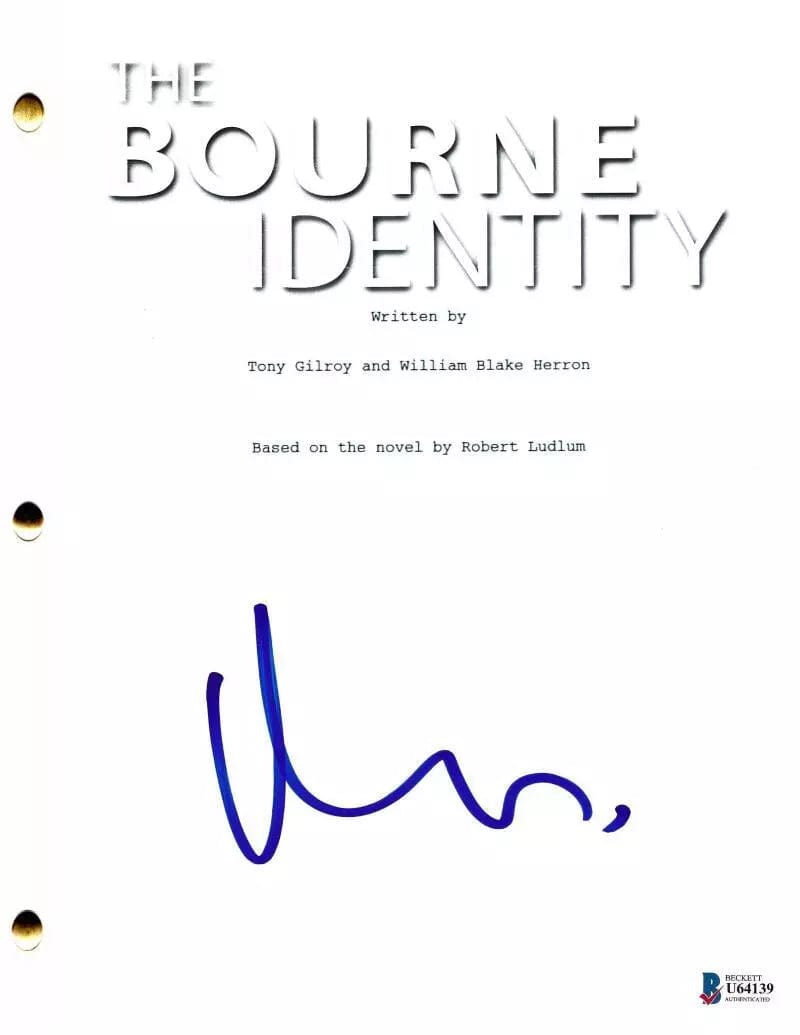 Matt Damon Signed Script from The Bourne Identity Beckett COA