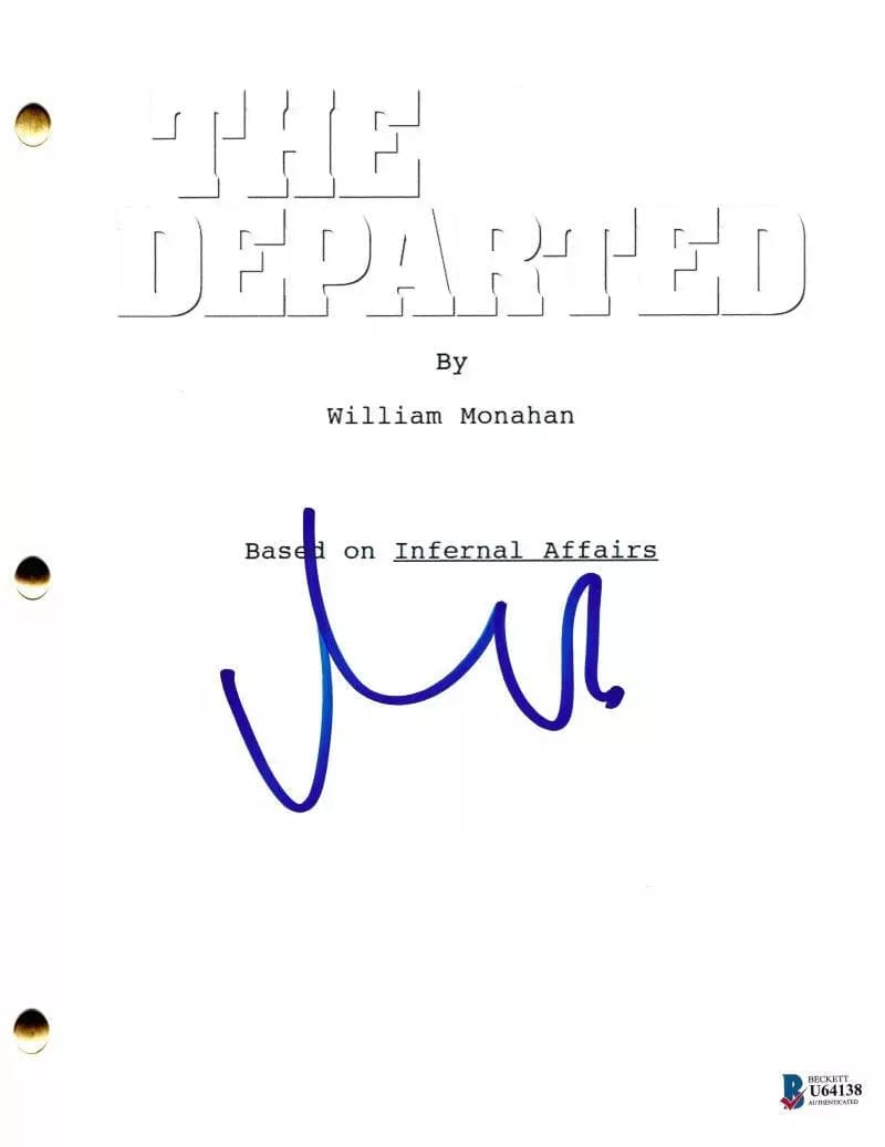 Matt Damon Signed Script from The Departed Beckett COA