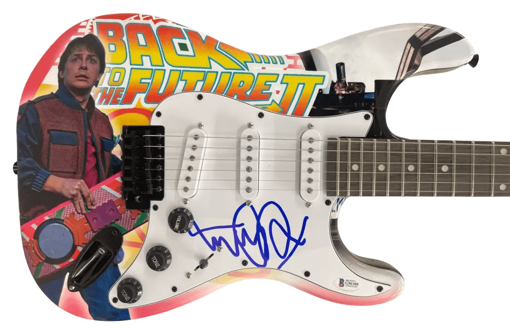 Michael J Fox Signed Guitar from Back to the Future Beckett COA