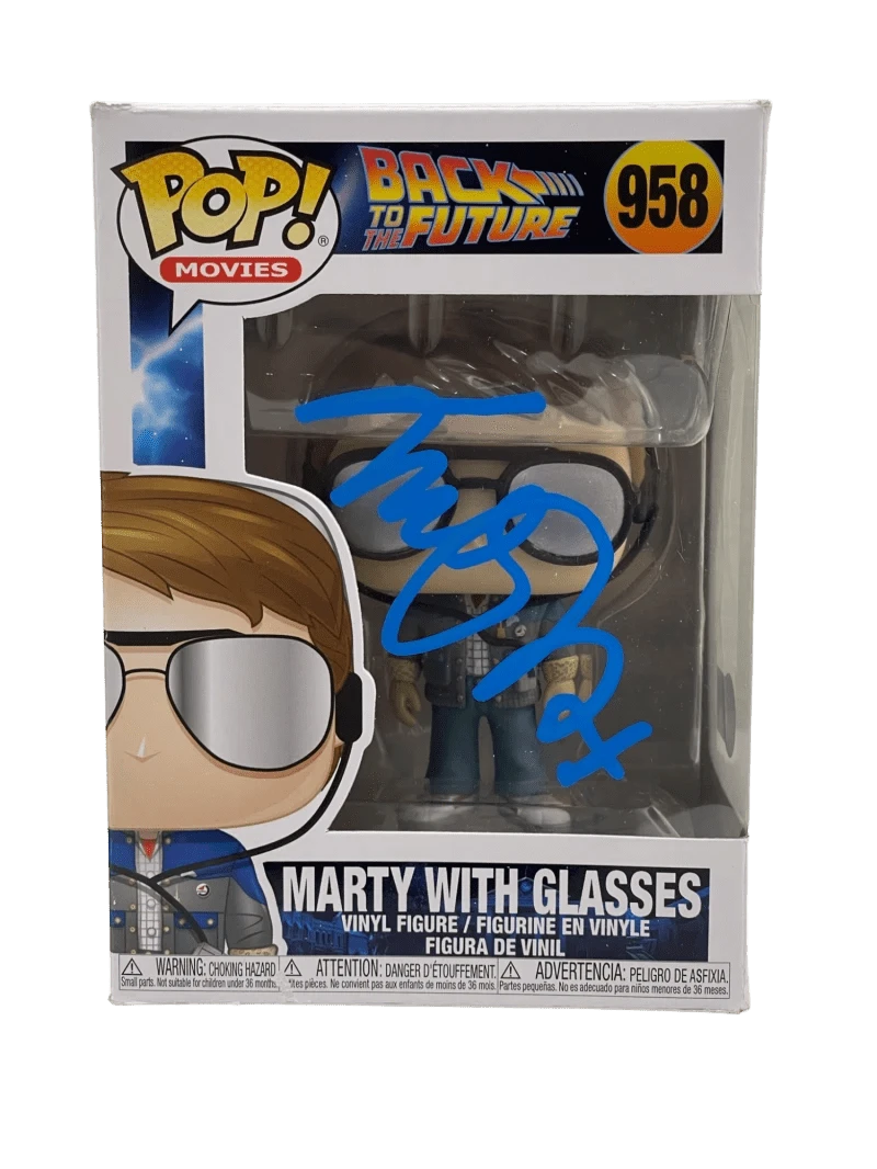 Michael J Fox Authentic Autographed Marty With Glasses Back to the Future 958 Funko Pop Figure