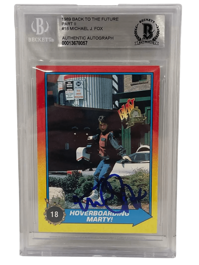 Michael J Fox Signed Trading Card from Back to the Future Beckett COA - Item #12