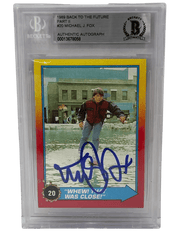 Michael J Fox Signed Trading Card from Back to the Future Beckett COA - Item #14
