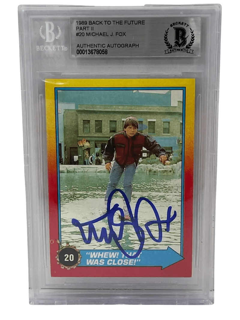 Michael J Fox Signed Trading Card from Back to the Future Beckett COA - Item #14