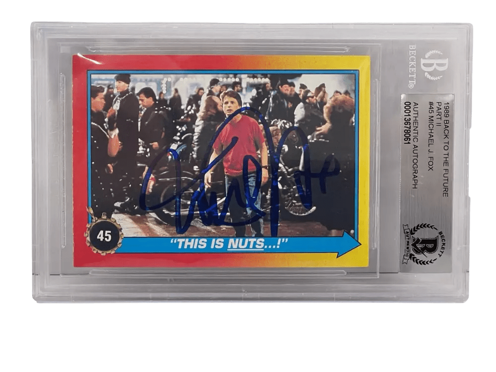 Michael J Fox Signed Trading Card from Back to the Future Beckett COA - Item #5