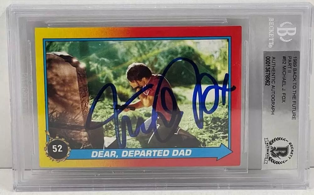 Michael J Fox Signed Trading Card from Back to the Future Beckett COA - Item #15