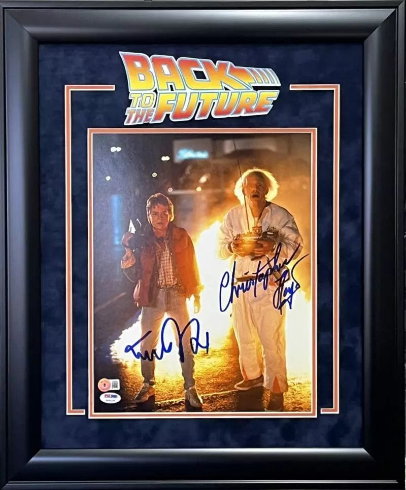Michael J Fox & Christopher Lloyd Authentic Autographed 11x14 Photo with Custom Frame #2