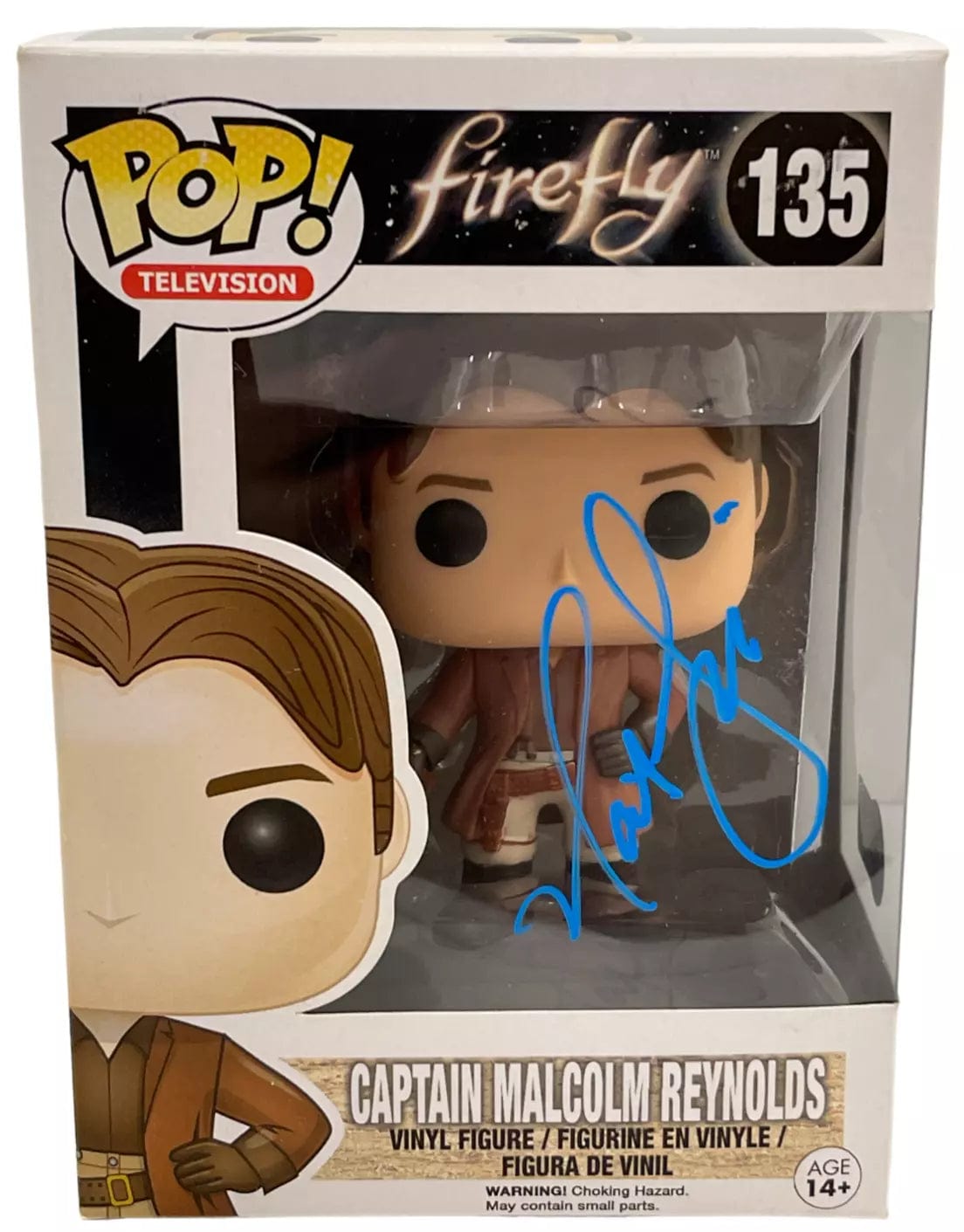 Nathan Fillion Authentic Autographed Captain Malcolm Reynolds 135 Firefly Funko Pop Figure