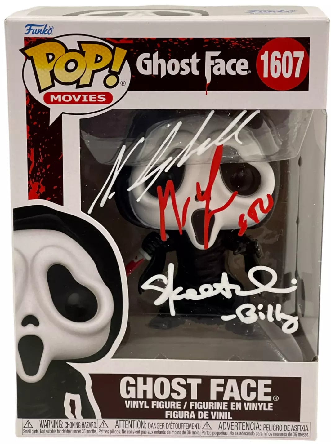 Neve Campbell, Matthew Lillard & Skeet Ulrich Authentic Autographed Ghost Face 1607 Funko Pop Figure #2