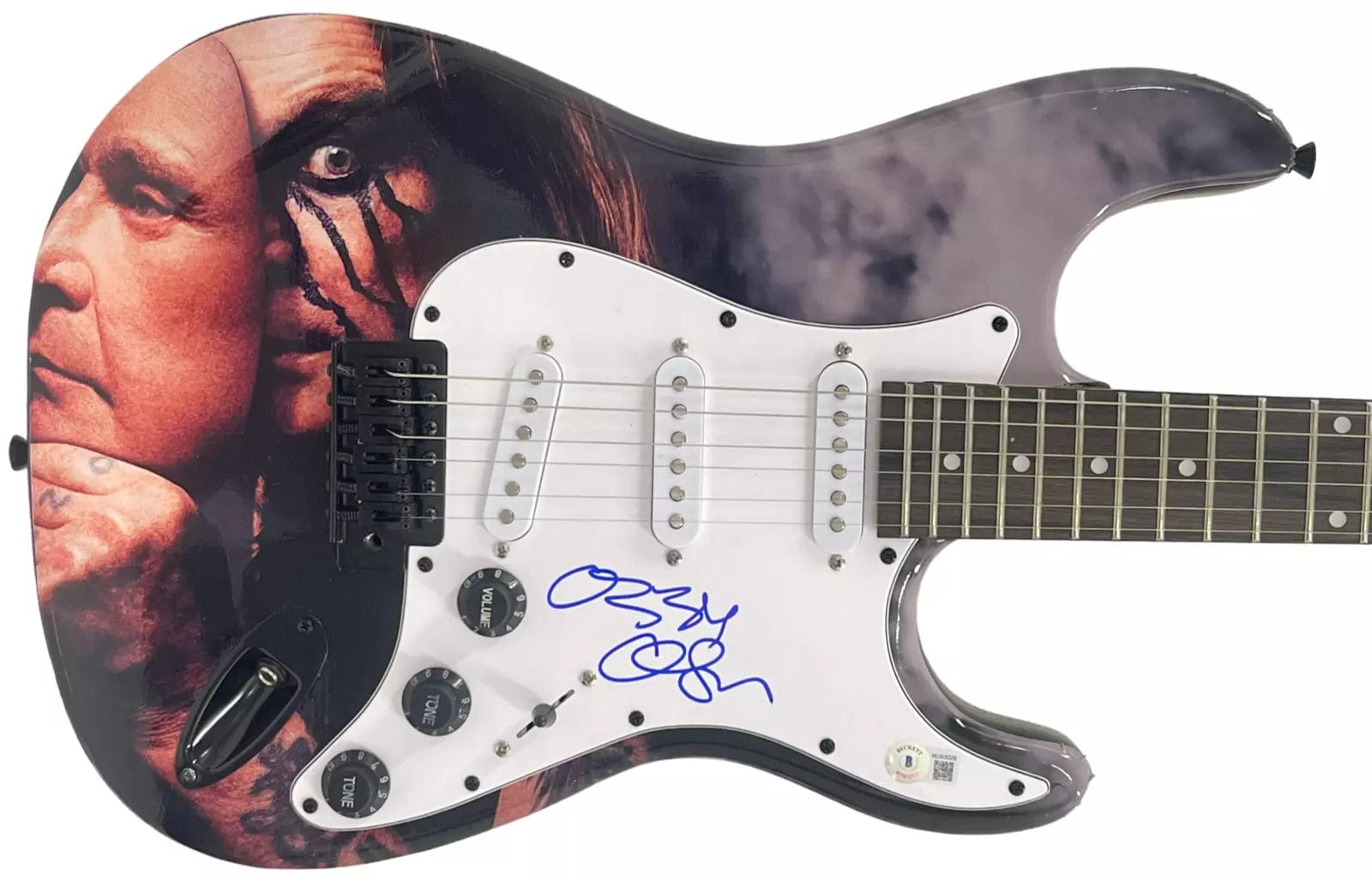 Ozzy Osbourne of Black Sabbath Authentic Autographed Custom Guitar #2