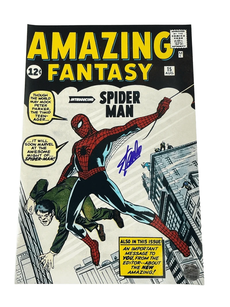 Stan Lee Signed 12x18 Photo from Spider-Man Certified Authentic