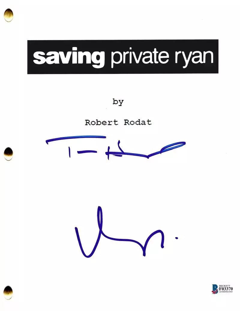 Matt Damon Signed Script from Saving Private Ryan Beckett COA - Item #1