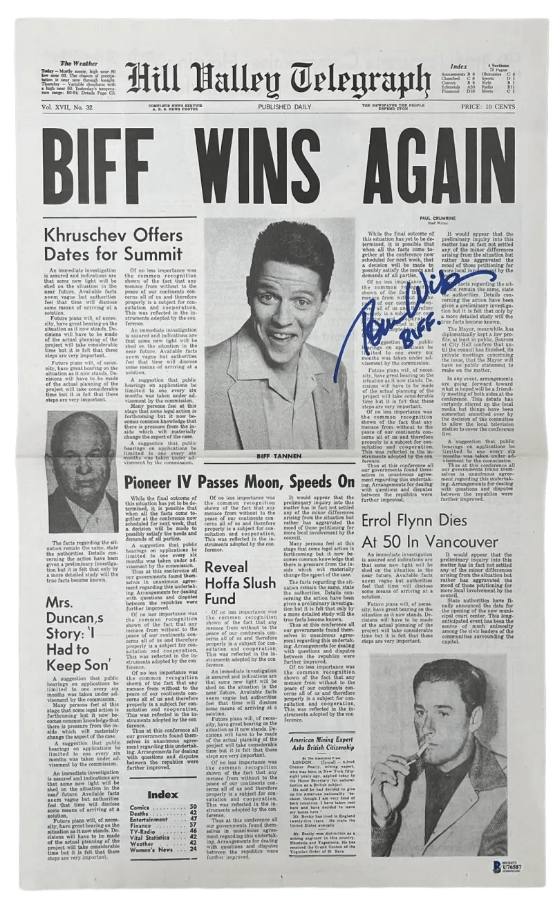 Tom Wilson Signed Replica Prop from Back to the Future Beckett COA - Item #1