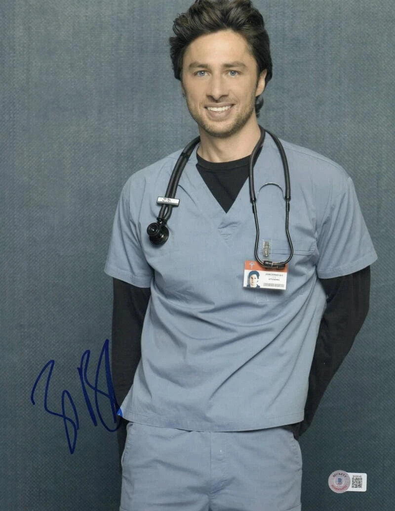 Zach Braff Signed 11x14 Photo from Scrubs Beckett COA - Item #1