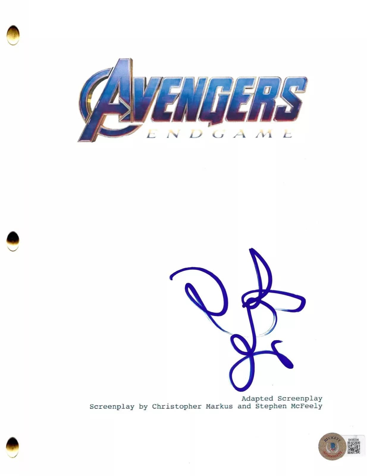 Zoe Saldana Signed Script from The Avengers: Endgame Beckett COA