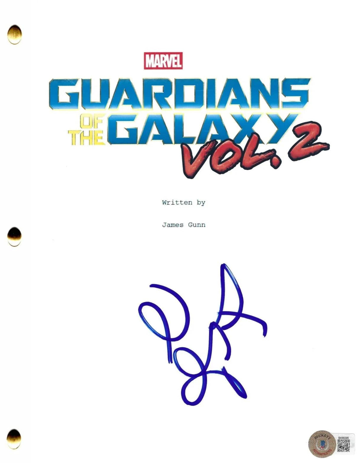 Volume 2 Script Zoe Saldana Signed Guardians Galaxy Script | Marvel