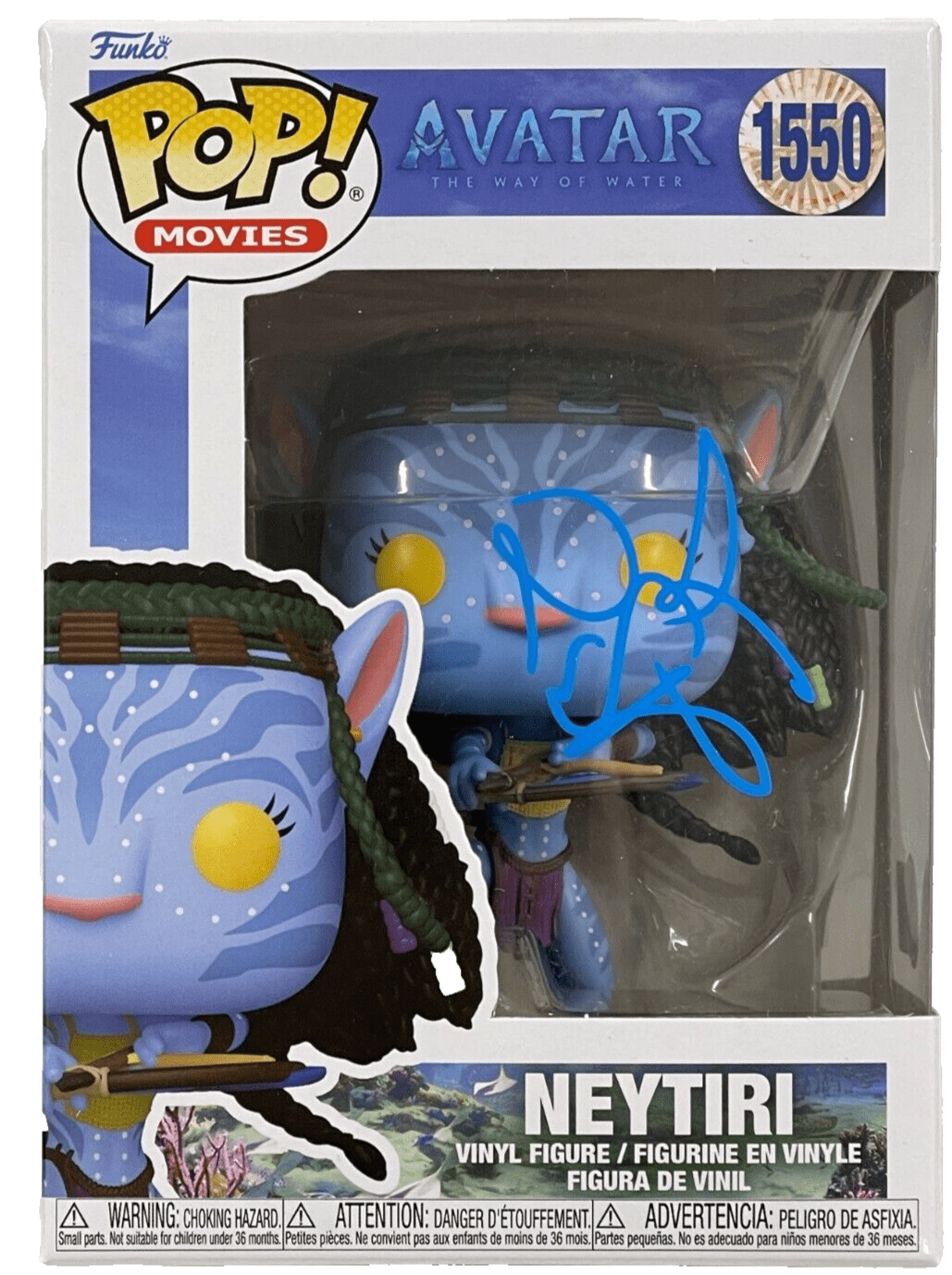 Zoe Saldana Authentic Autographed Neytiri Avatar 1550 Funko Pop Figure #2