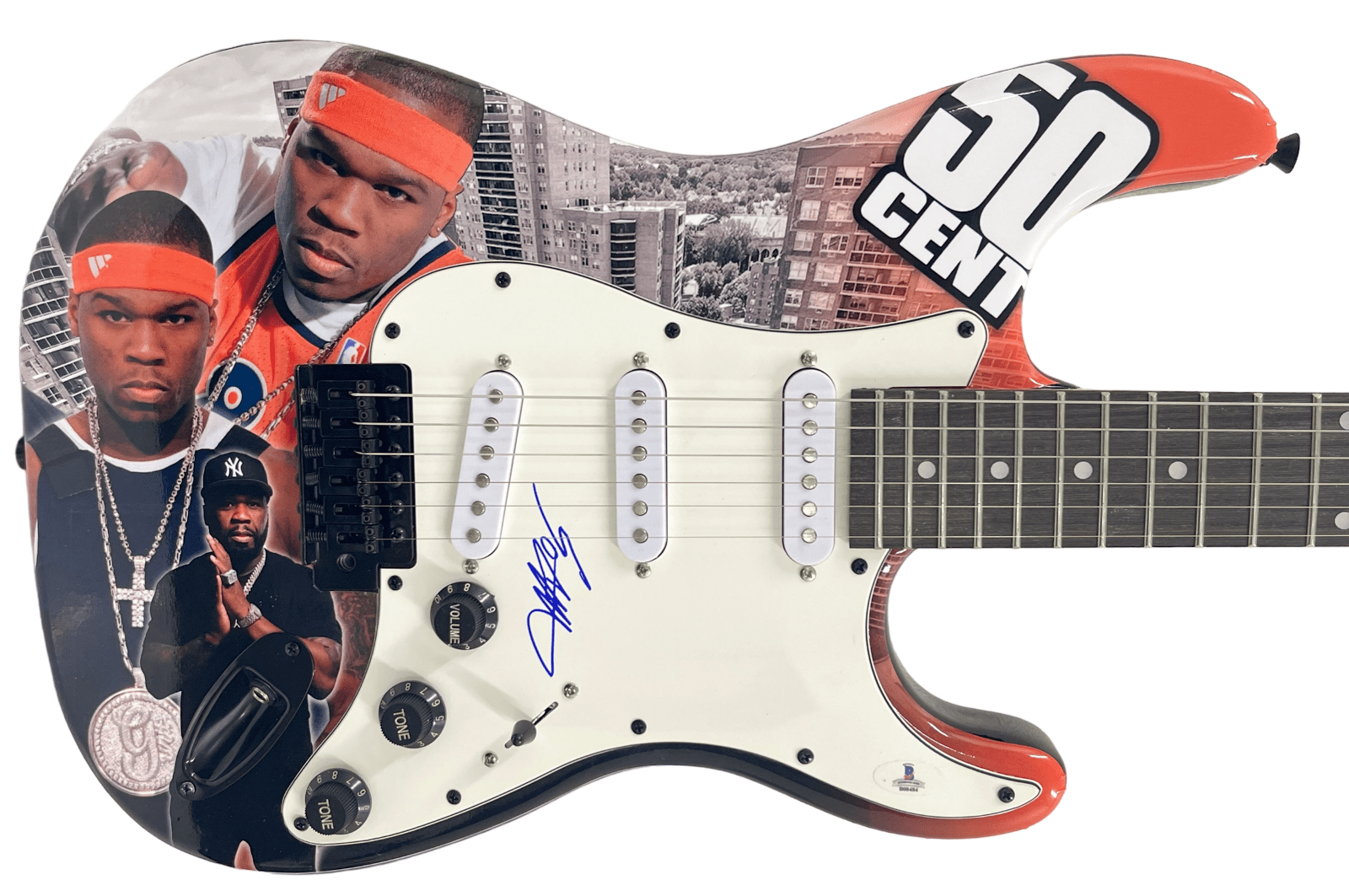 50 Cent Curtis Jackson Authentic Autographed Custom Full Size Electric Guitar
