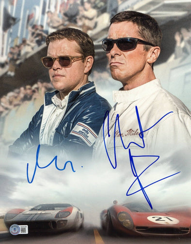 Christian Bale & Matt Damon Authentic Autographed 11x14 Photo