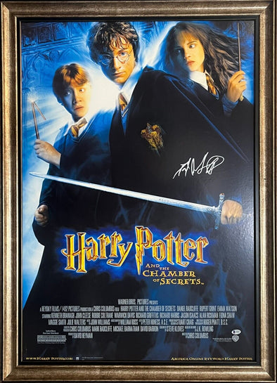 Daniel Radcliffe Authentic Autographed Harry Potter and the Chamber of Secrets Framed Full Size Poster