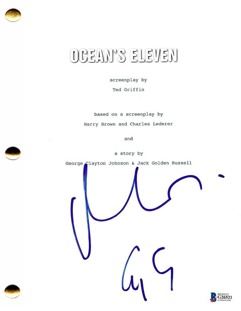 George Clooney & Matt Damon Authentic Autographed Ocean's Eleven Script