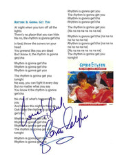 Gloria Estefan Authentic Autographed Rhythm is Gonna Get You Lyric Sheet