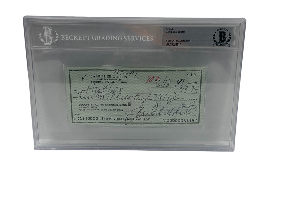 Jamie Lee Curtis Authentic Autographed Personal Check