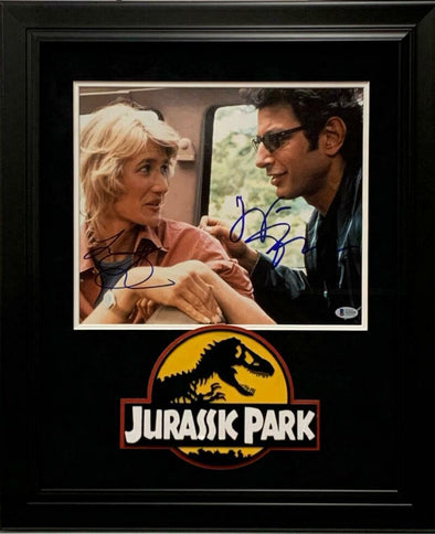 Jeff Goldblum & Laura Dern Authentic Autographed 11x14 Custom Framed Photo