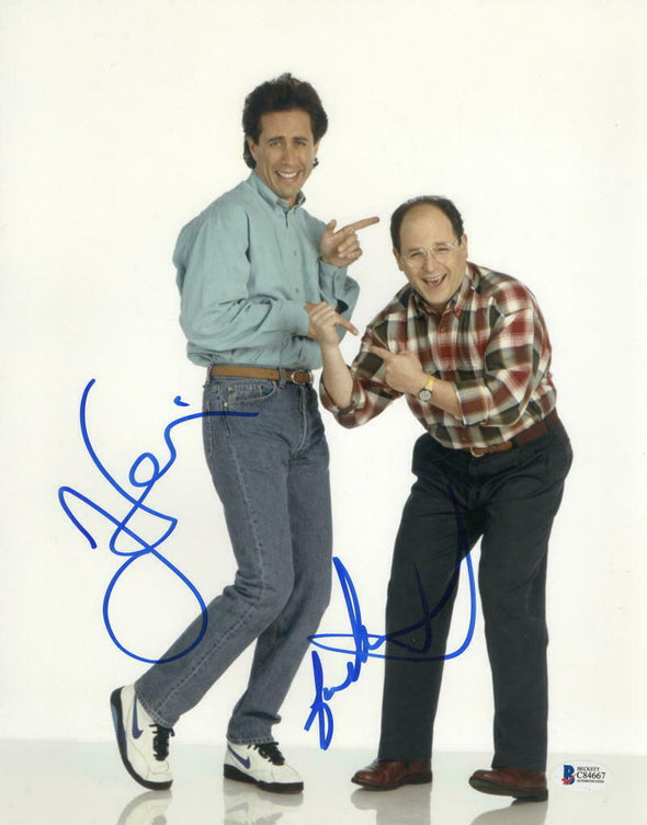 Jerry Seinfeld & Jason Alexander Authentic Autographed 11x14 Photo