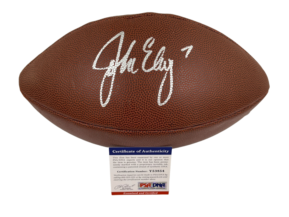 autographed john elway football