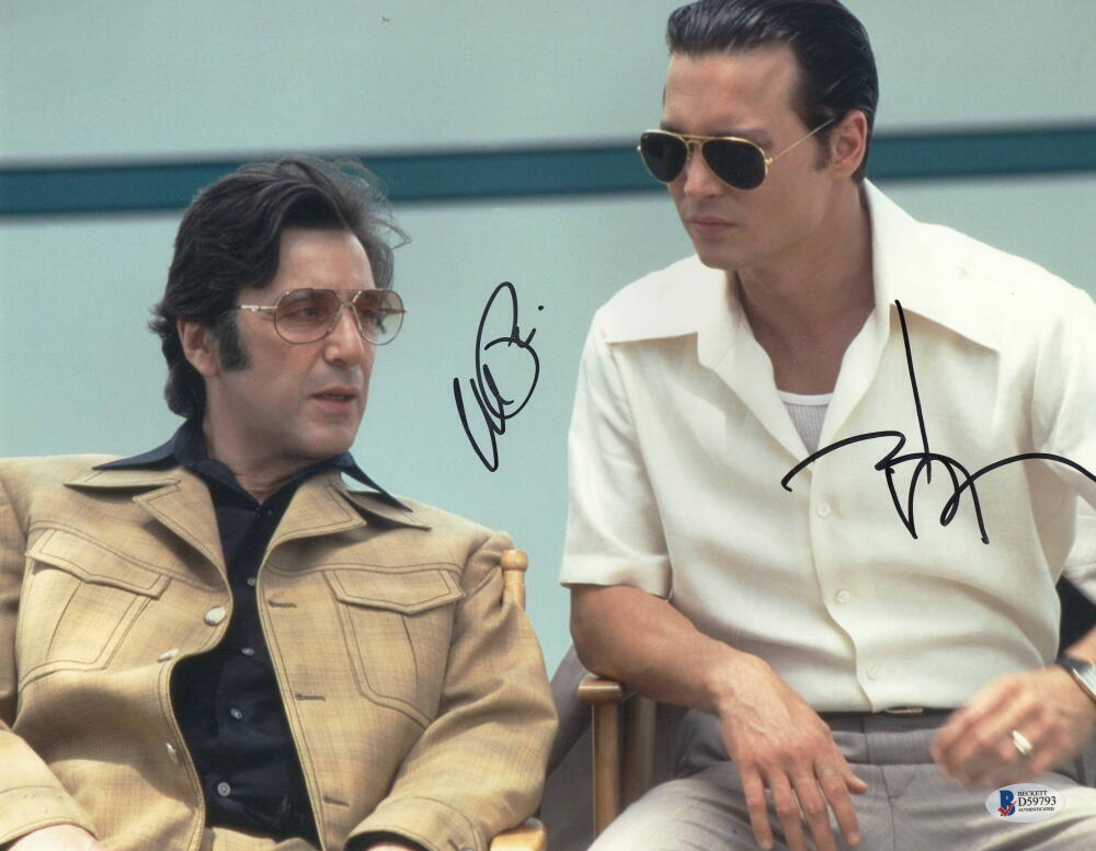 Johnny Depp & Al Pacino Authentic Autographed 11x14 Photo