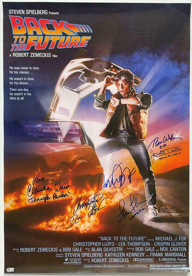 Back to the Future Cast Signed Authentic Autographed Back to the Future Full Size Poster