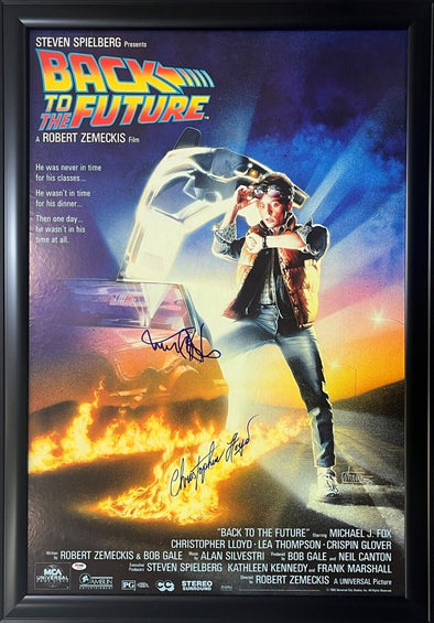 Michael J Fox & Christopher Lloyd Authentic Autographed Back to the Future Framed Full Size Poster