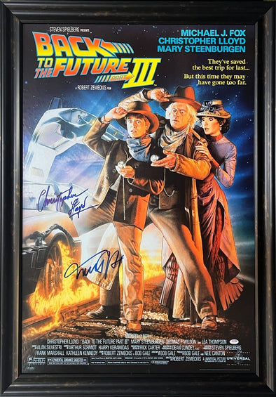 Michael J Fox & Christopher Lloyd Authentic Autographed Back to the Future Framed Full Size Poster