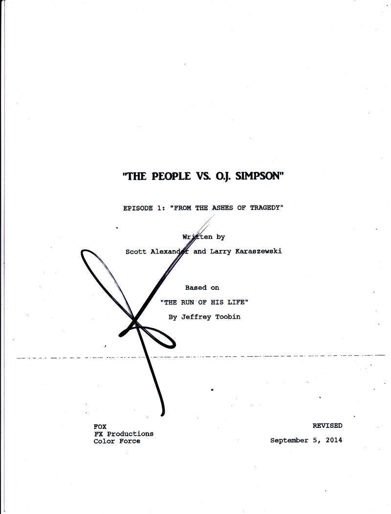 Sarah Paulson Authentic Autographed American Crime Story Script