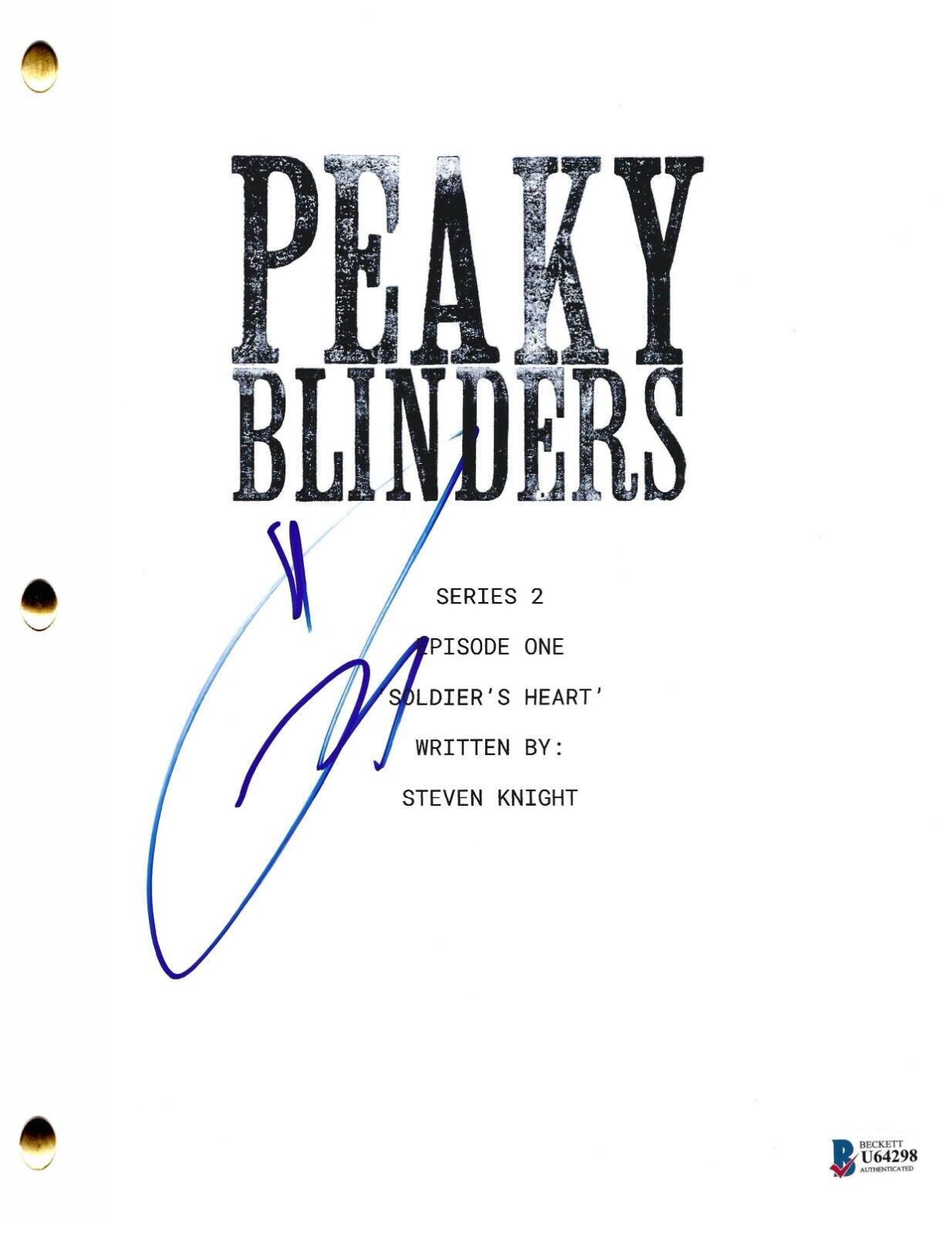 Tom Hardy Authentic Autographed Peaky Blinders Script Prime Time Signatures 