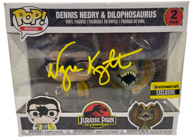 Wayne Knight Authentic Autographed Dennis Nedry & Dilophosaurus 2 Pack Funko Pop Figure
