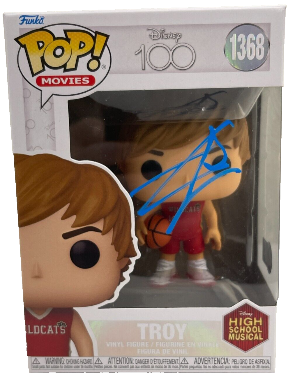 Zac Efron Authentic Autographed Troy High School Musical Disney 100 1368 Funko Pop Figure