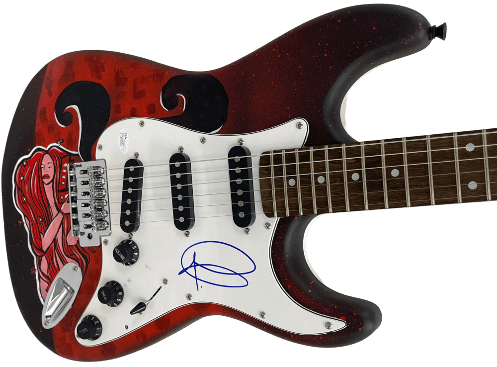 Adam Levine Signed Guitar from The Voice Certified Authentic - Detail View