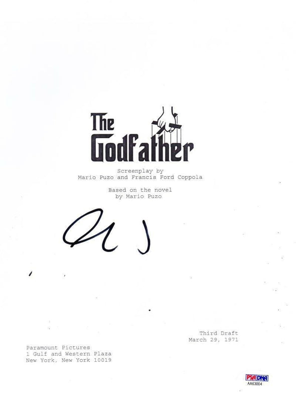 Al Pacino Authentic Autographed 'The Godfather' Script - Prime Time Signatures - TV & Film