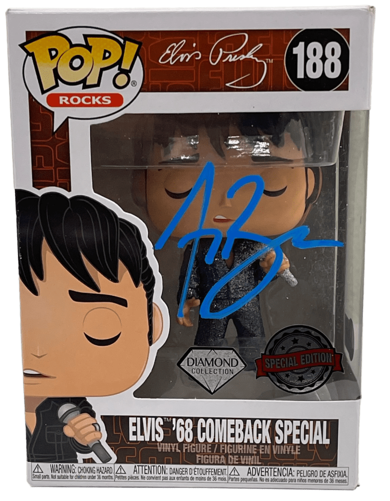 Austin Butler Authentic Autographed Elvis '68 Comeback Special Elvis Presley 188 Funko Pop Figure