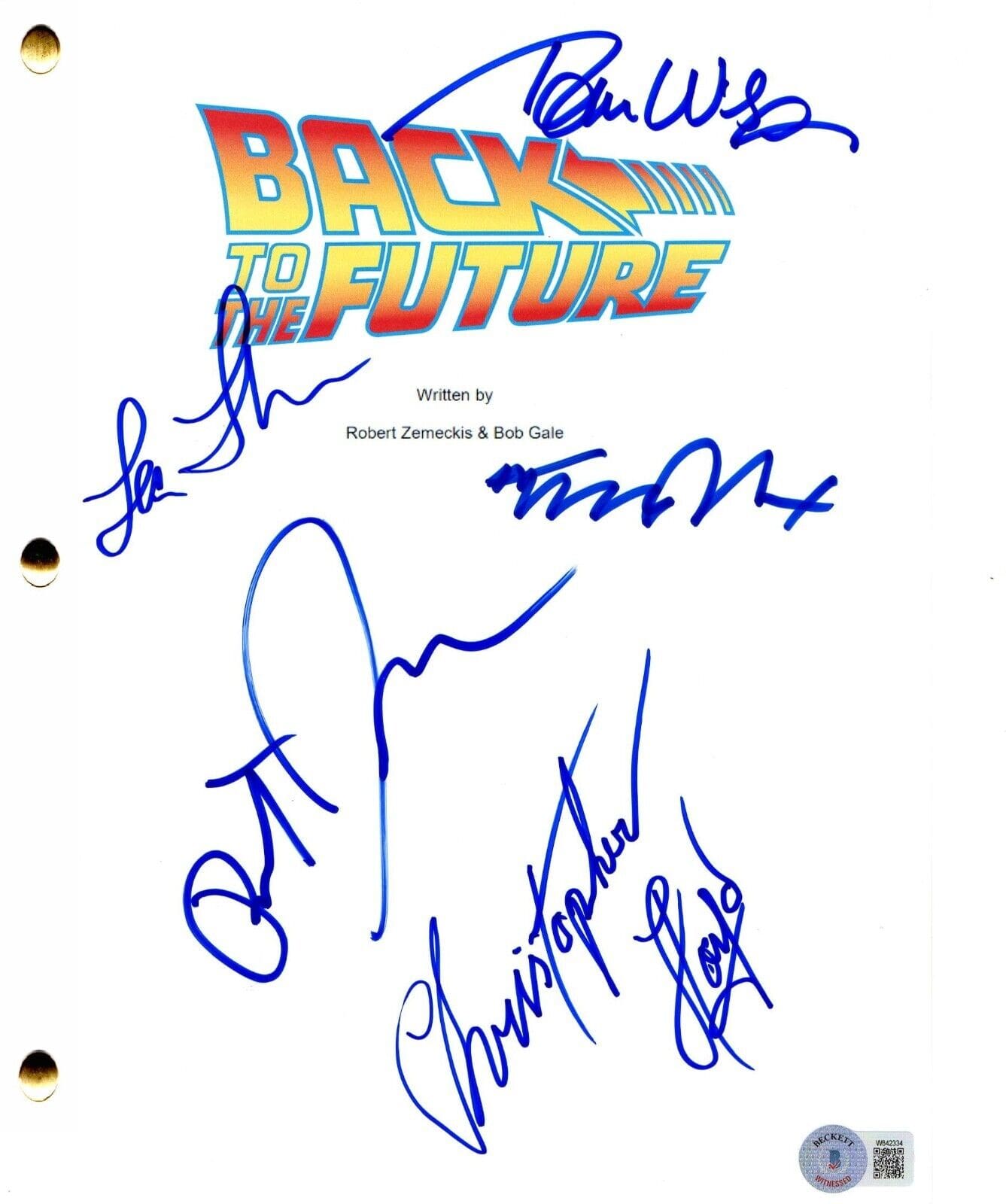 Christopher Lloyd Signed Script from Back to the Future Beckett COA - Item #1