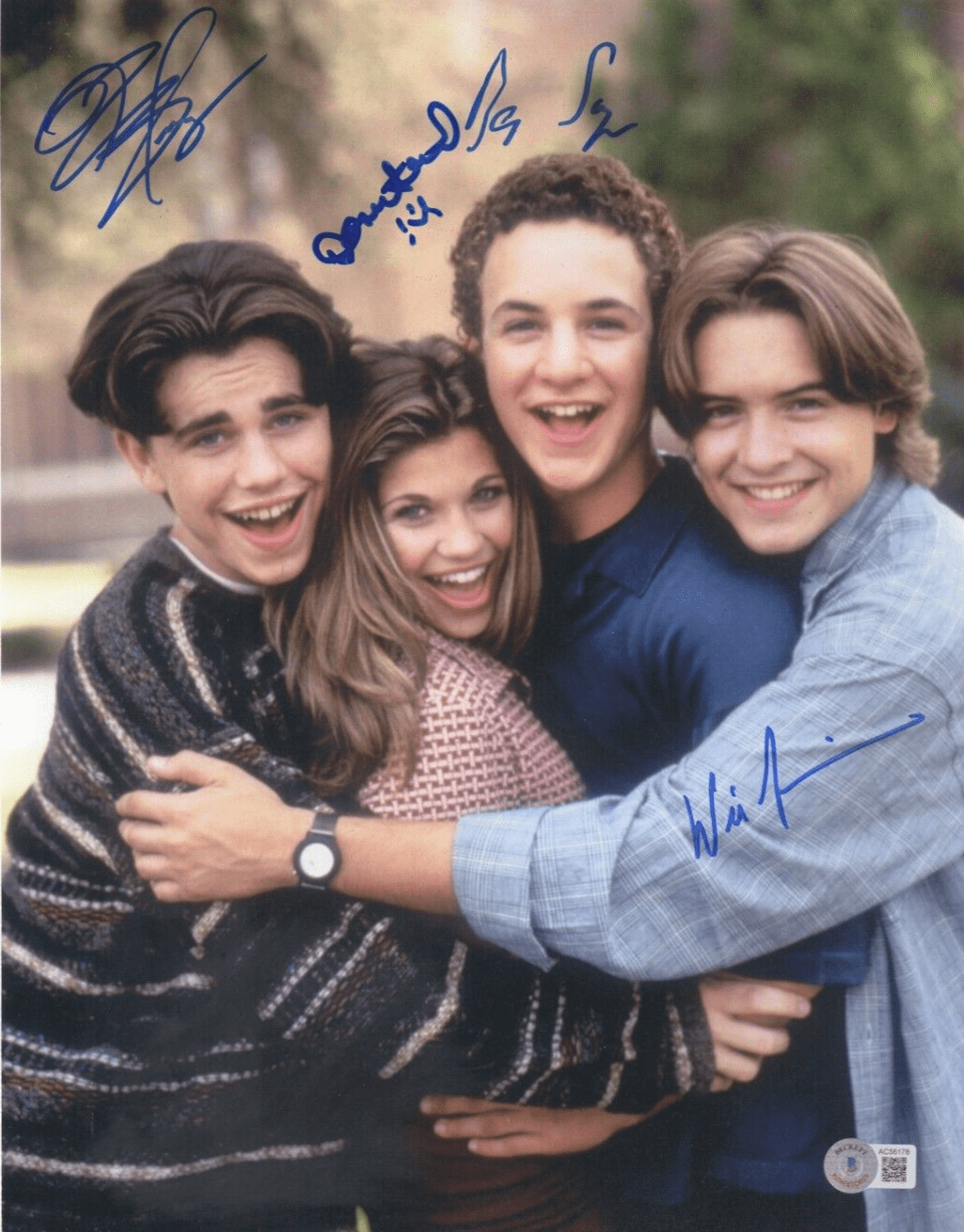 Ben Savage, Rider Strong, Danielle Fishel & Will Friedle Authentic Autographed 11x14 Photo