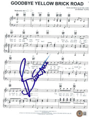 Bernie Taupin Signed Goodbye Yellow Brick Road Lyrics & Sheet Music Beckett COA