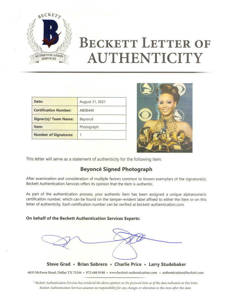 本物★鑑定書付き★ビヨンセ 直筆サイン！！！激レア Beyoncé ビヨンセというビジネス | GQ JAPAN