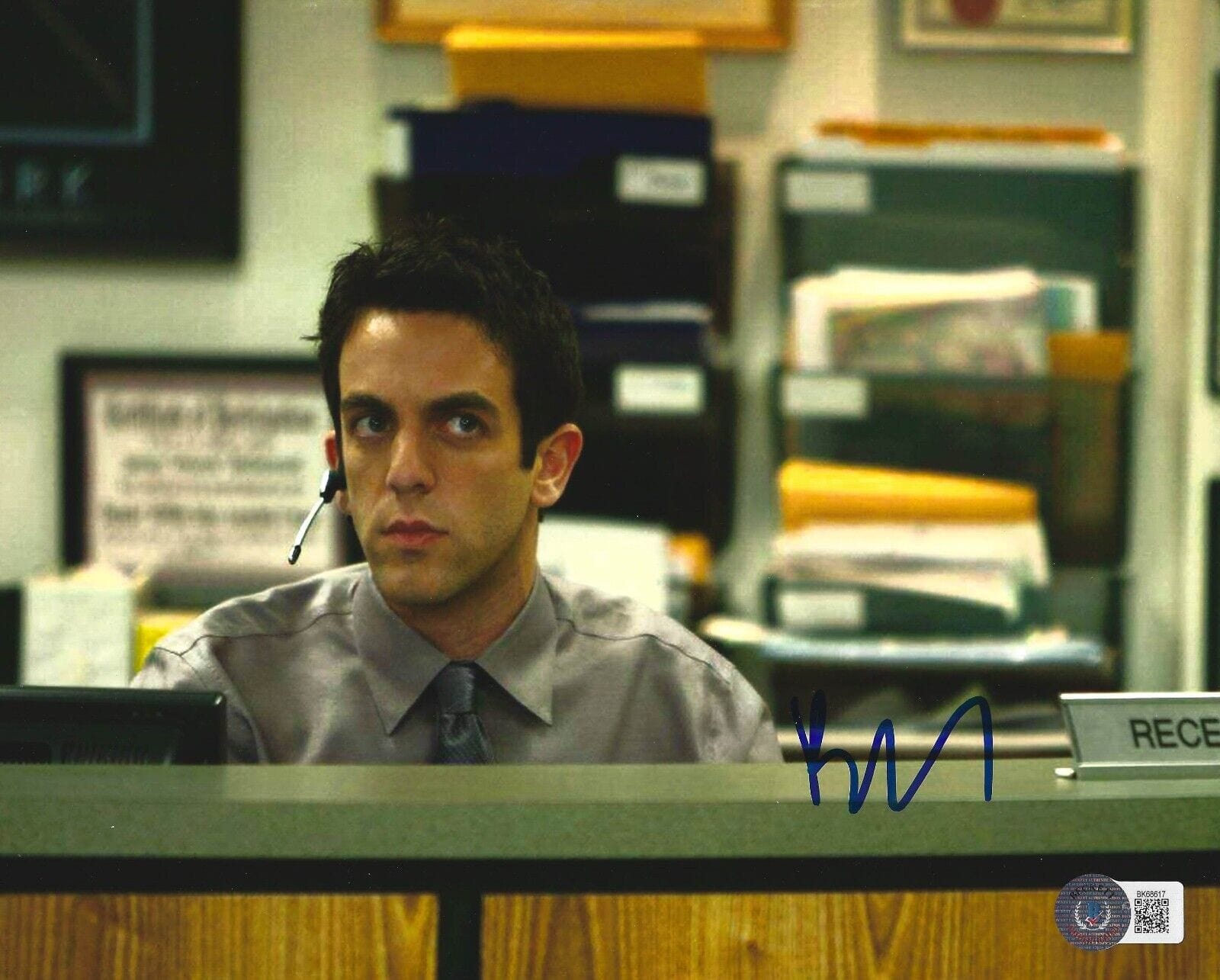 BJ Novak Signed 8x10 Photo from The Office Beckett COA - Item #3