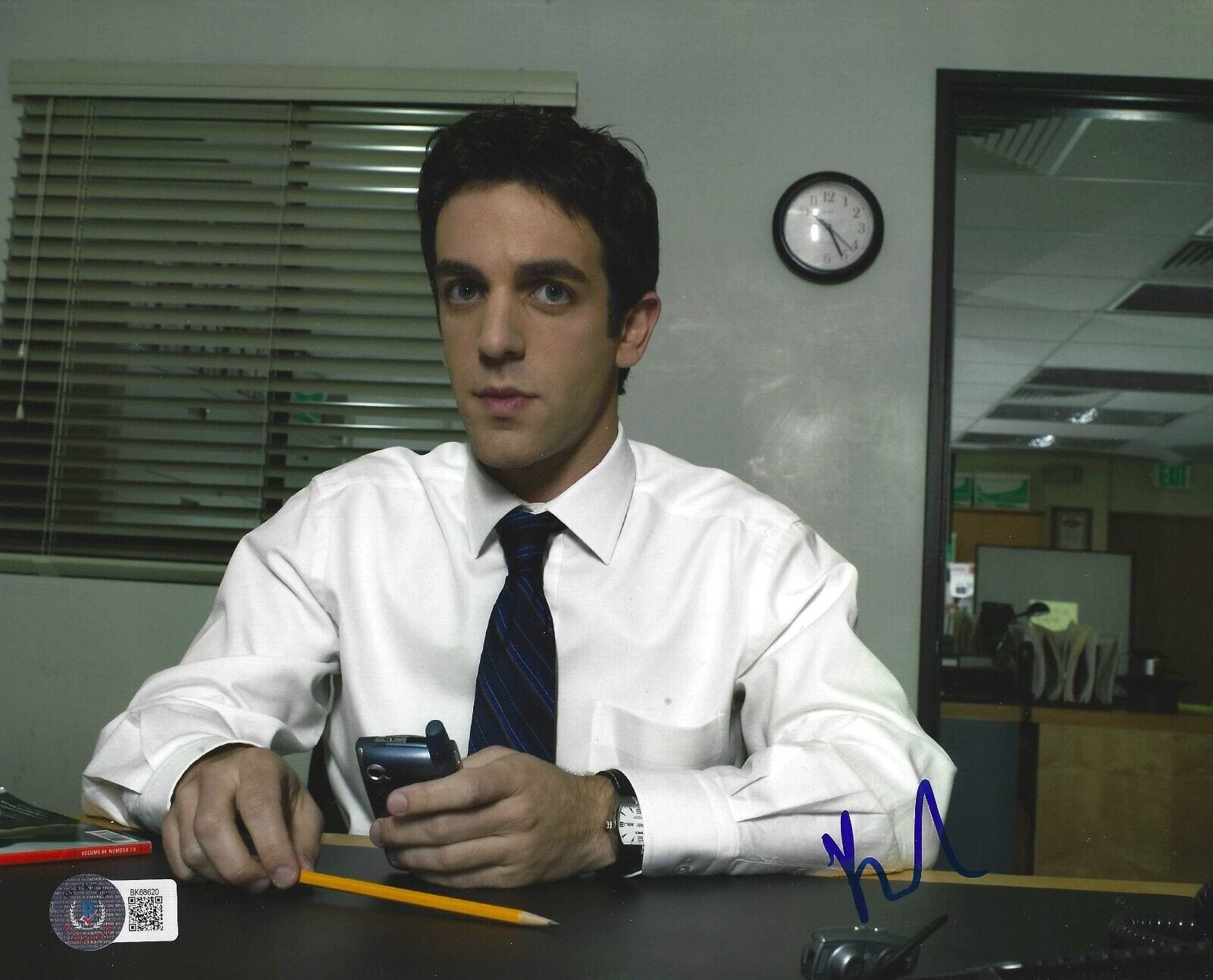BJ Novak Signed 8x10 Photo from The Office Beckett COA - Item #1