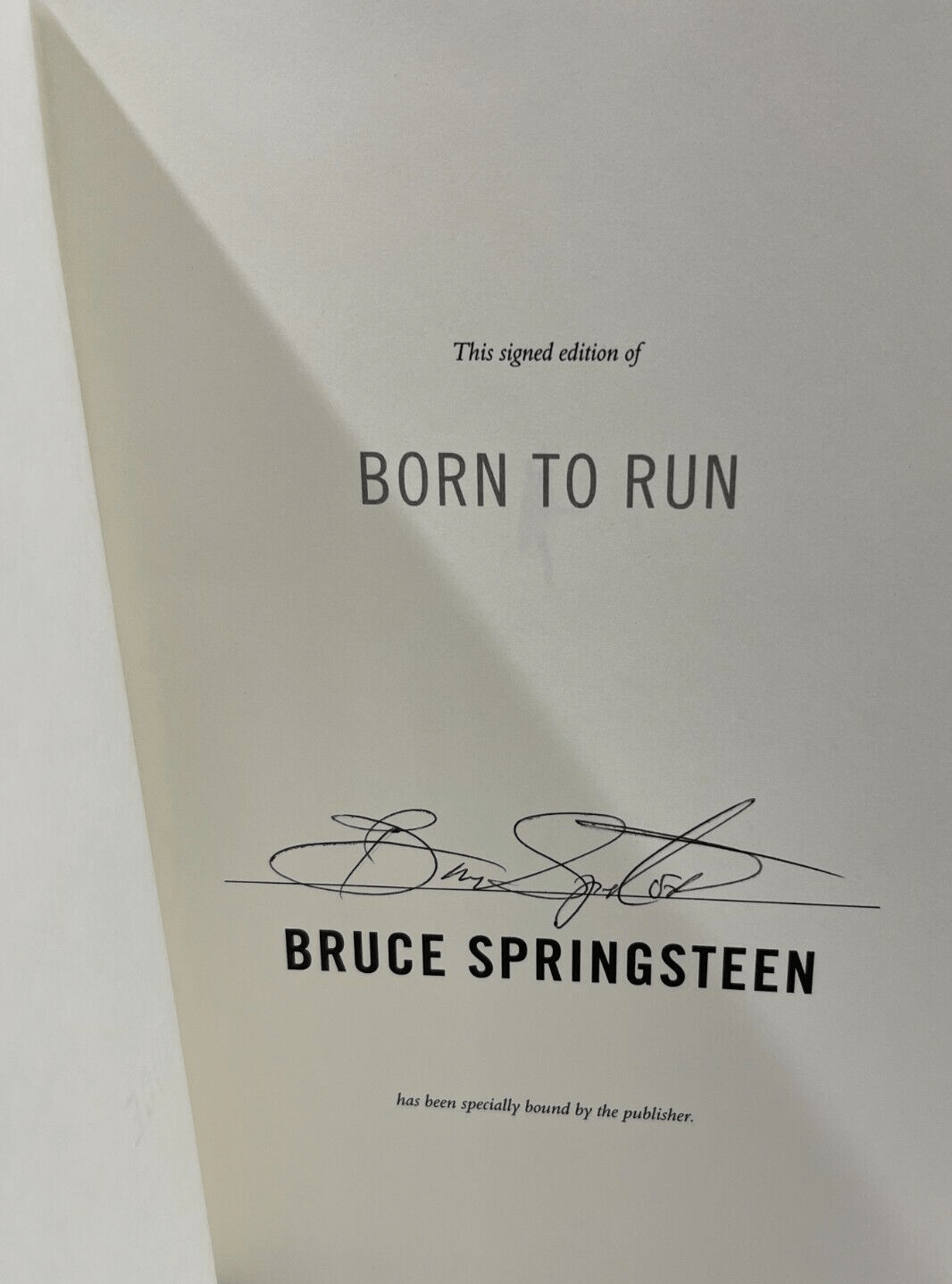 Bruce Springsteen Authentic Autographed Born to Run Hardcover Book
