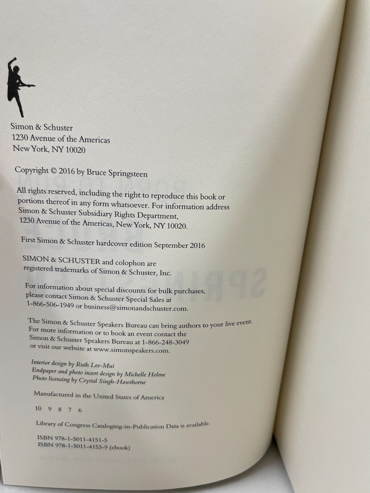Bruce Springsteen Signed Book Certified Authentic - Alternate Angle